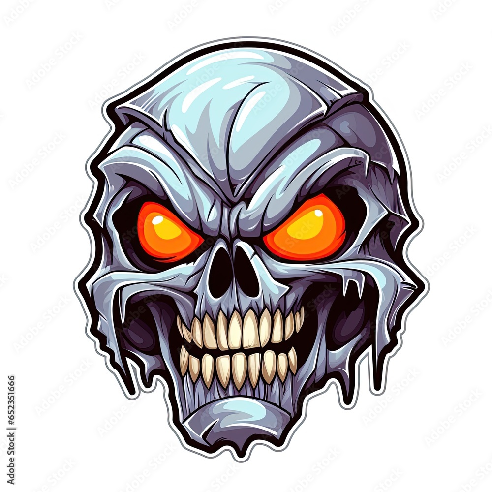 Fototapeta premium Ghoul monster sticker design. Halloween moster. Ai Generative
