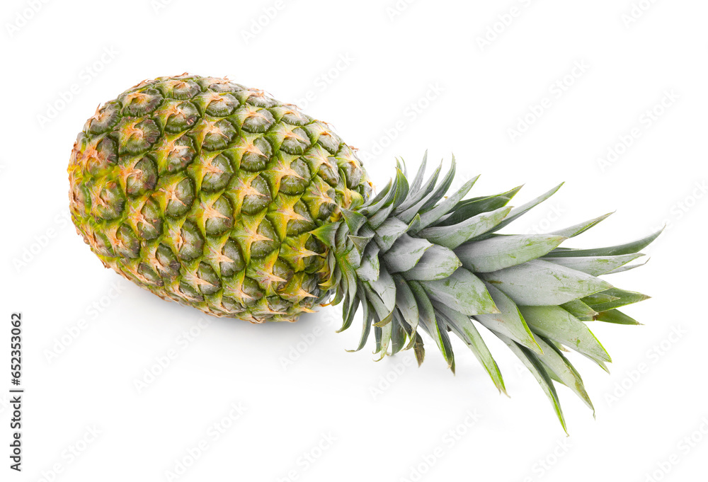 One delicious ripe pineapple isolated on white One delicious ripe pineapple isolated on white