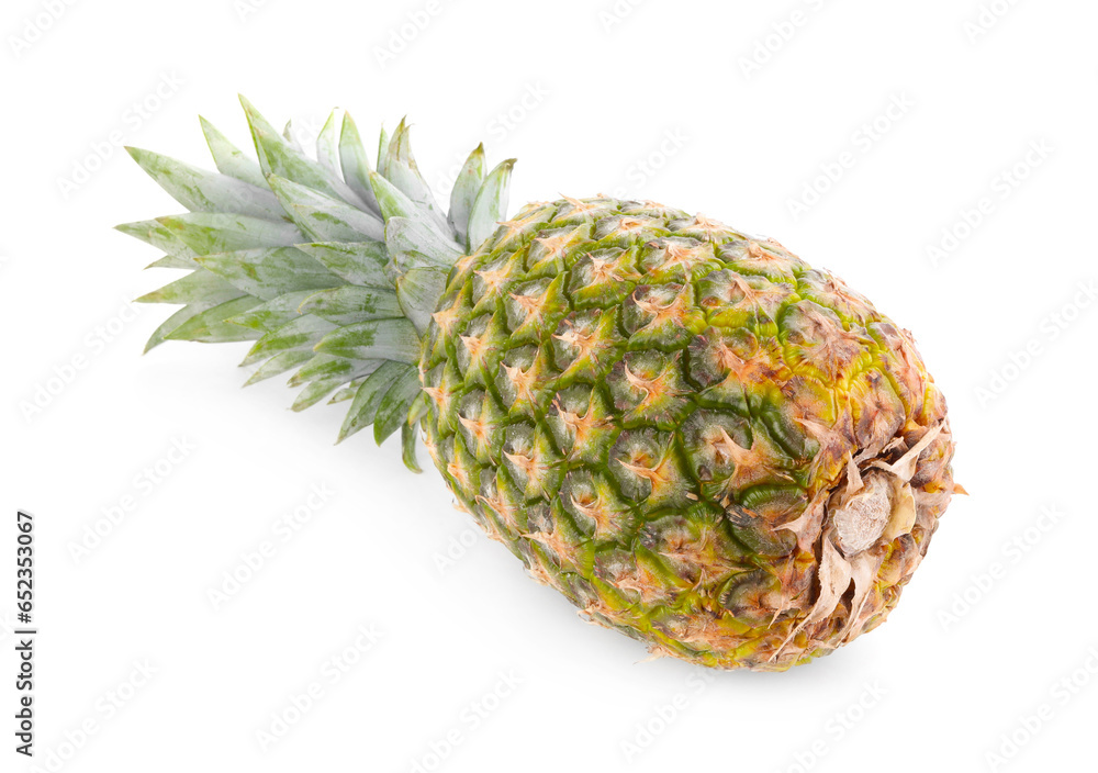 One delicious ripe pineapple isolated on white One delicious ripe pineapple isolated on white