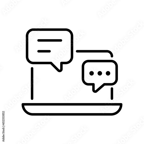 Answer chat conversation, online question icon. Message bubble chatting talking. Chat notification on phone flat screen, person chatting mobile Vector illustration. design