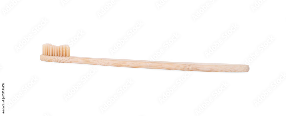 One bamboo toothbrush isolated on white. Eco friendly product One bamboo toothbrush isolated on white. Eco friendly product