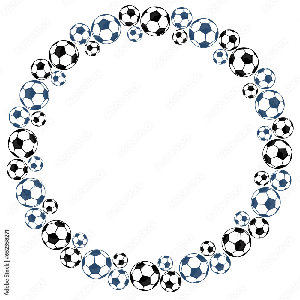 Obraz premium football ball art drawn round frame