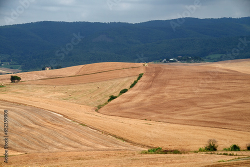 Rural landscape on the hills of Orciano Pisano, Tuscany photo