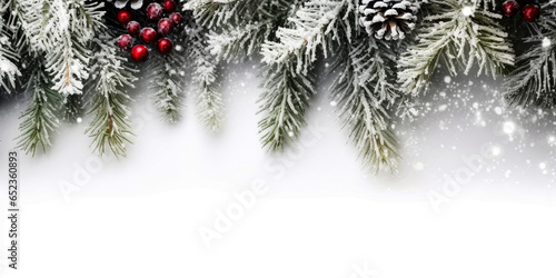 Christmas tree with snow background 