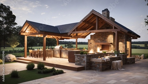 Country house ideas for the design of the site architecture of the barbecue area.