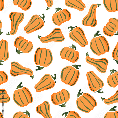 Pattern with colorful pumpkin for halloween