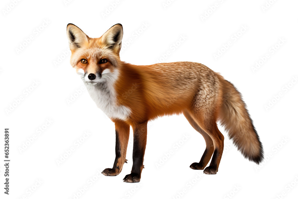 a beautiful fox on a white background studio shot a beautiful fox on a white background studio shot