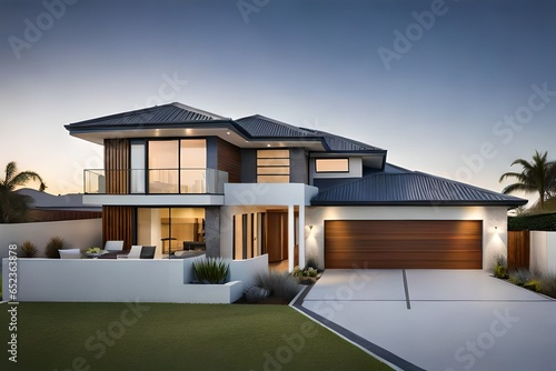 Front elevation of a large double storey home photo