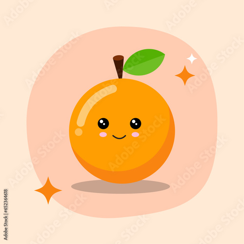 Illustration of an orange fruit with a funny expression