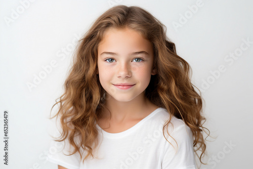 Close up generative ai portrait of a beautiful young girl model advertising hair care beauty products