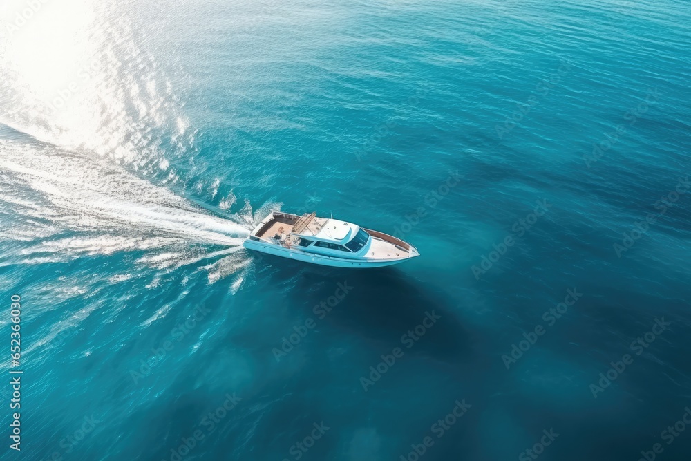 Naklejka premium motor boat on the sea