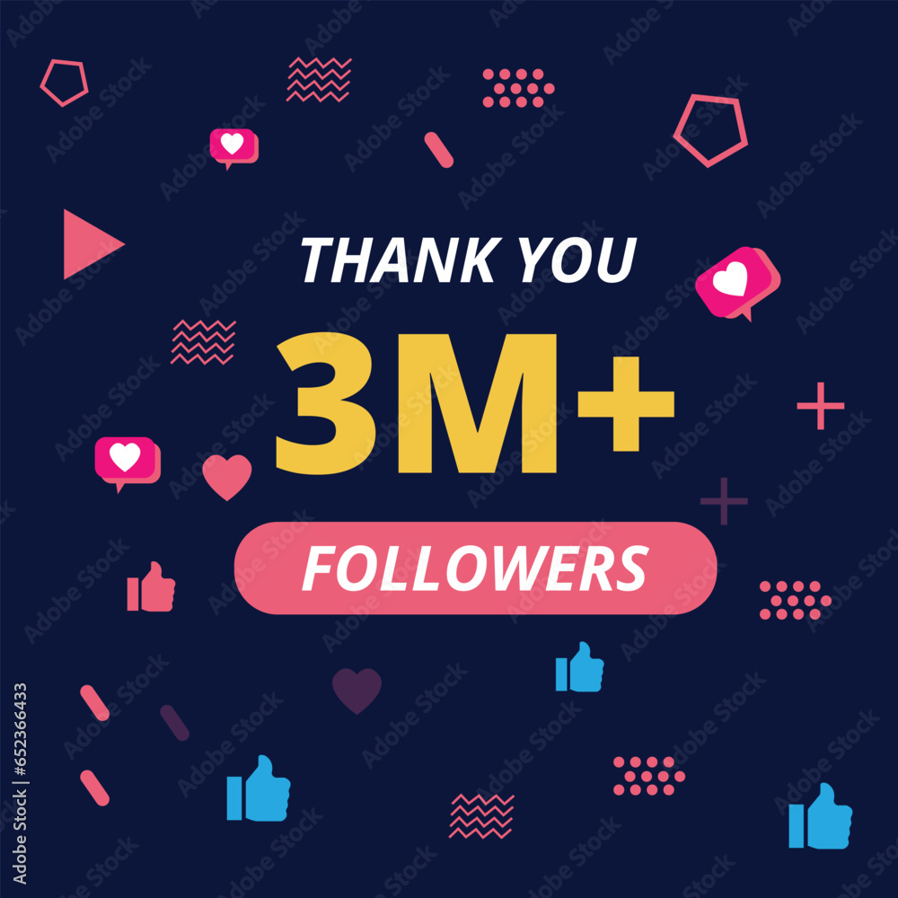 Fototapeta premium thanks for 3 million followers