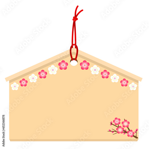 梅の花が描かれた縁起の良い絵馬