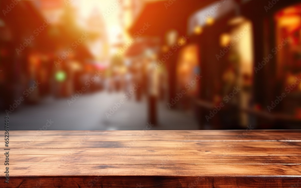 Modern cafe aesthetic. Empty wooden table in soft bokeh light. Vintage counter in eatery. Abstract montage of rustic dark tabletop Modern cafe aesthetic. Empty wooden table in soft bokeh light. Vintage counter in eatery. Abstract montage of rustic dark tabletop