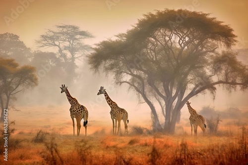 Giraffe in the Savannah of Africa