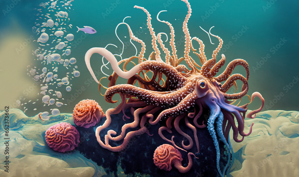 Fototapeta premium octopus in aquarium