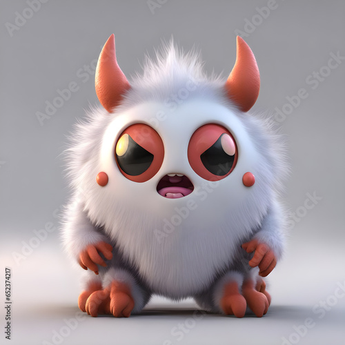 cute little monster smooth skin soft fur bright eyes