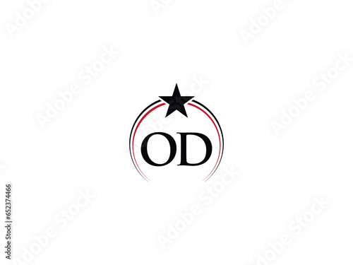 Premium Circle OD Star Logo, Typography Od Logo Icon Vector Png Letter Design For Company
