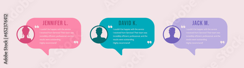 Customer feedback review or testimonial social media post template, Quote, Infographic Template, Label, Editable text. Vector Illustration