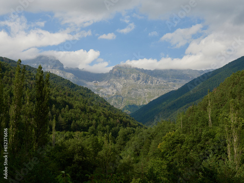Some Pirineos peaks seen from Yésero village in Aragón 