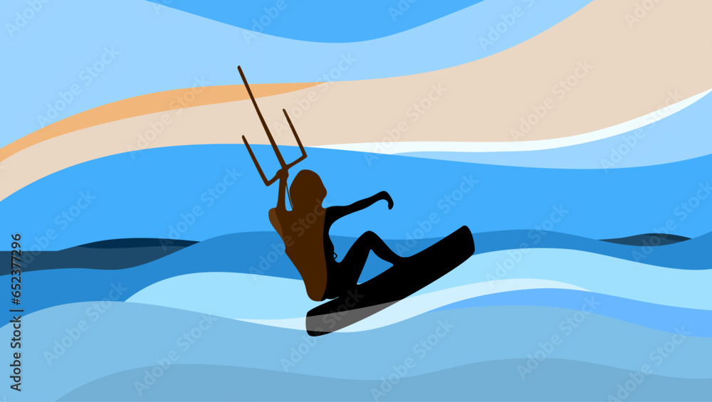 kiteboarder flat illustration