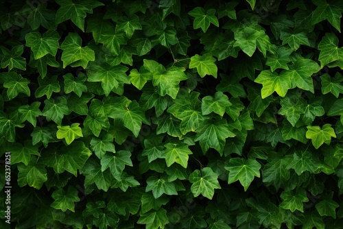 Nature embrace. Lush green garden with ivy covered wall. Botanical beauty. Fresh greenery and leaf patterns in garden. Summer serenity. Vibrant leaves clings to wall