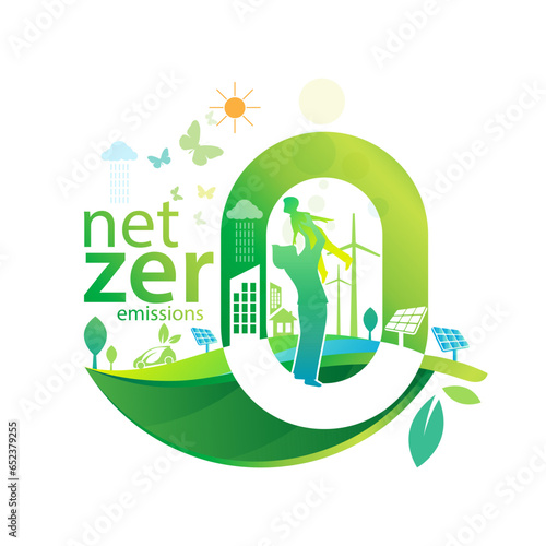 Net zero and carbon neutral concept. 