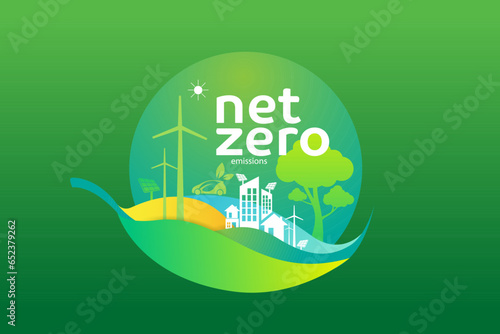 Net zero and carbon neutral concept. 