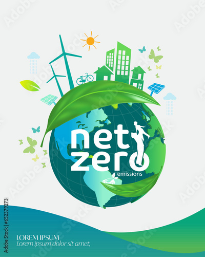 Net zero and carbon neutral concept. 