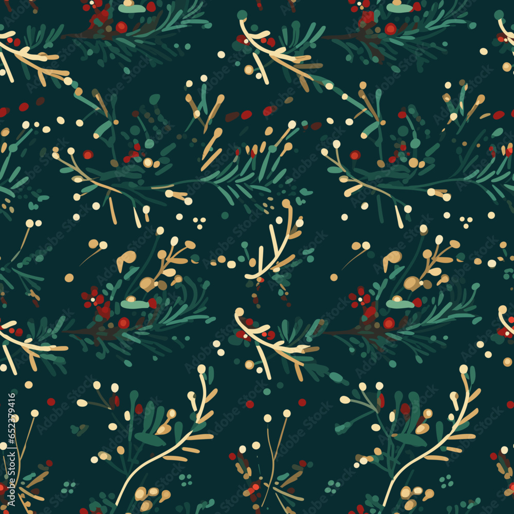 Seamless Christmas Vector XMas Pattern Design Texture New Year Colorful Illustration SVG
