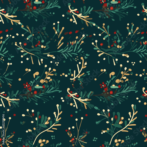 Seamless Christmas Vector XMas Pattern Design Texture New Year Colorful Illustration SVG