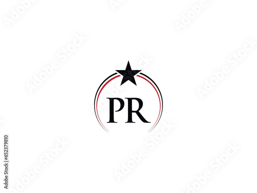 Typography PR Png Star Logo, Initial Luxury Pr rp Business Logo Template For You