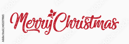Typography of Merry Christmas text Lettering design card template. Lettering of Merry Chrismas calligraphy Hand drawn. Calligraphy with tree vector illustration