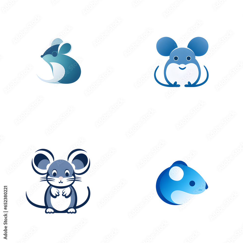 Set of mouse simple logo Set of mouse simple logo