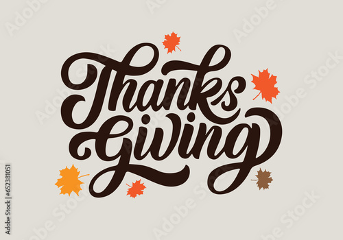 Hand drawn Thanksgiving typography poster. Celebration quote Happy Thanksgiving for postcard, Thanksgiving icon. Thanksgiving vector vintage style calligraphy