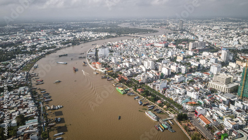 The aerial view of the Mekong Delta in Southern Vietnam