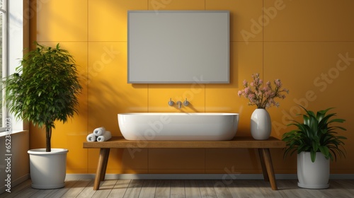 Frame mock up inBathroomScandinavian-Minimalist   Mockups Design 3D  HD