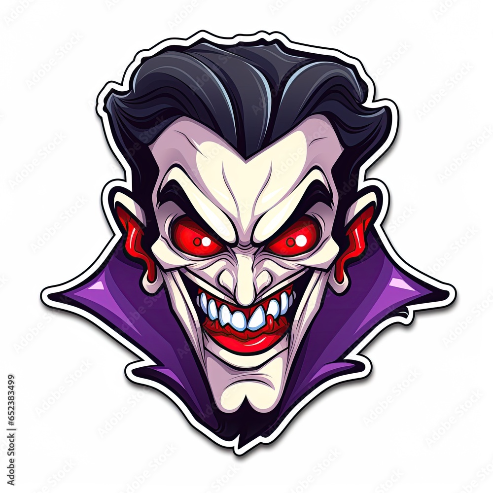 Vampire sticker design isolated on white background. Generative Ai
