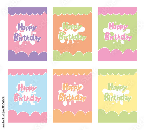 Set of Happy birthday greeting card © Kateliusto