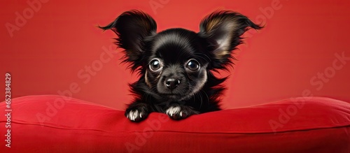 Black longhaired Chihuahua ...