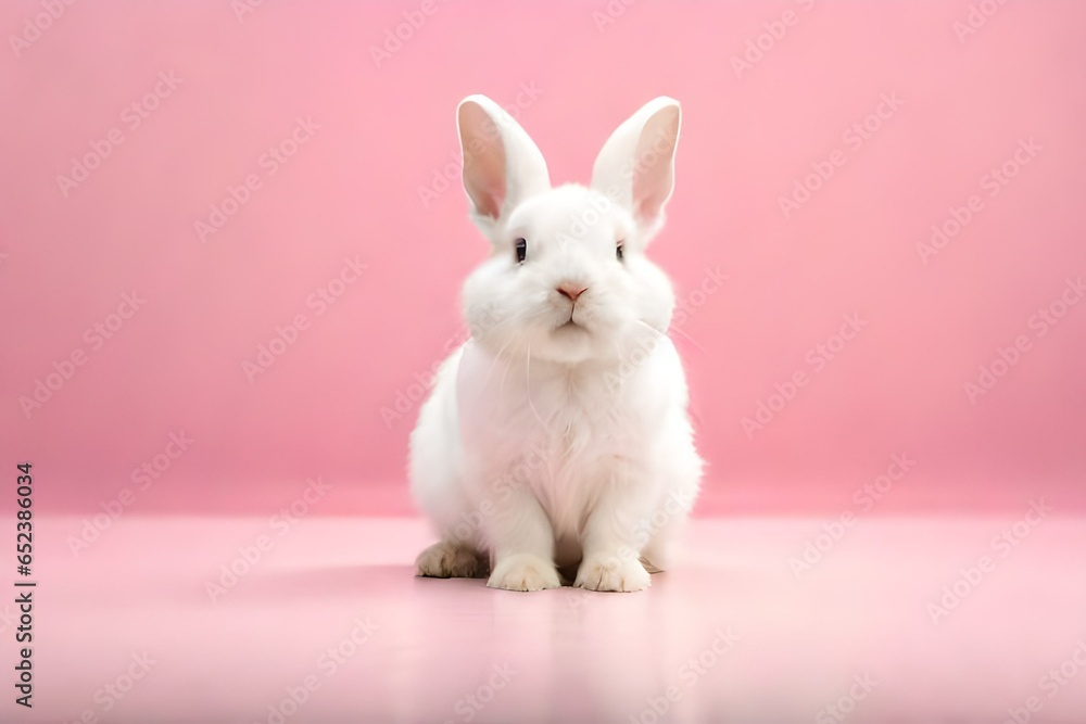 white rabbit on pink background white rabbit on pink background