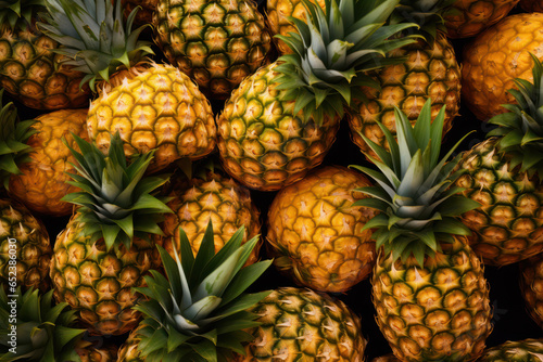 Pineapple Paradise: A Pile of Fresh Fruit, A Glimpse into Nature's Bountiful Harvest