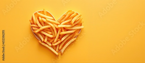 Heart shaped French fries p...
