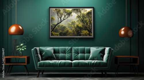 Frame mock up inMedia RoomContemporary Glam in Green , Mockups Design 3D, HD © ACE STEEL D