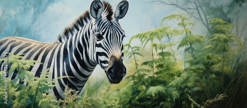 Zebra grazing at the zoo is...