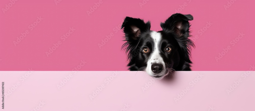 collie breed known for herding isolated pastel background Copy space