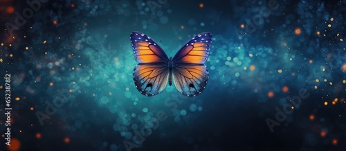 Nocturnal butterfly close up isolated pastel background Copy space