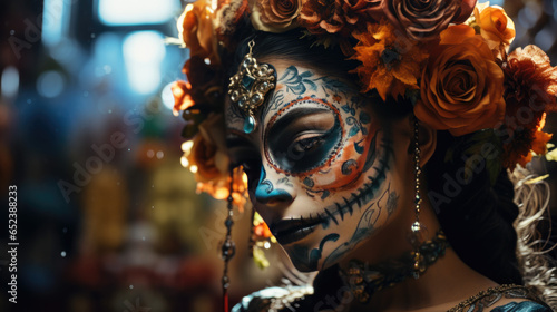 a woman with scary make-up for carnival © jr-art