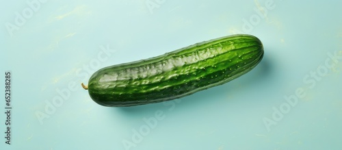 Cucumber on a isolated pastel background Copy space