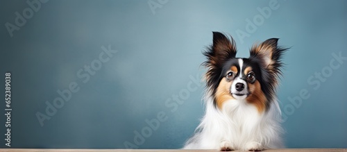 Copy space with papillon dog